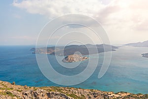 Aerial view of Spinalonga Island on Crete, Greece