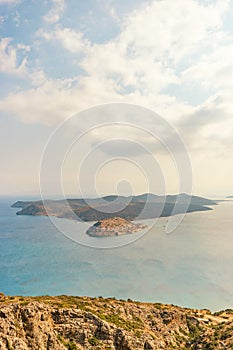 Aerial view of Spinalonga Island on Crete, Greece