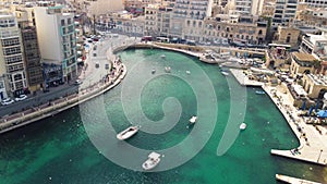 Aerial view of Spinola Bay in St Julien - Malta