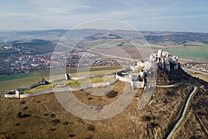 Letecký pohľad na Spišský hrad, Slovensko