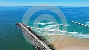 Aerial view of The Spit beach on the Gold Coast, Australia