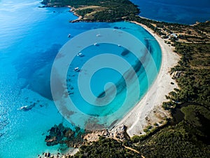 Aerial View of the Splendid Rondinara Beach