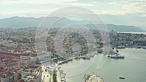 Aerial view Split Croatia. Cityscape of the historic center of the city,