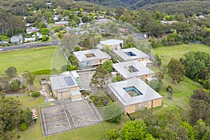 Aerial view of Springwood High School in regional New South Wales in Australia