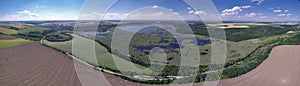 Aerial view of Srebarna lake near Silistra, Bulgaria