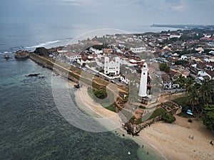 Aerial view. Sri Lanka. Galle. The Fort Galle. The lighthouse