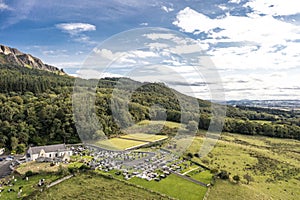 Aerial view of St. Aidans at Magilligan in Northern Ireland, UK