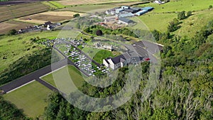 Aerial view of St. Aidans yt Magilligan in Northern Ireland, UK