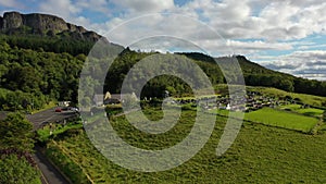 Aerial view of St. Aidans yt Magilligan in Northern Ireland, UK