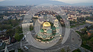 Aerial view of St. Alexander Nevsky Cathedral, Sofia, Bulgaria