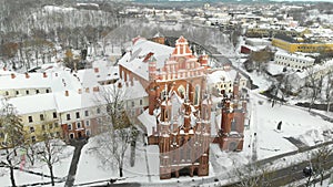 Aerial view of St. Anne's Church and neighbouring Bernardine Church