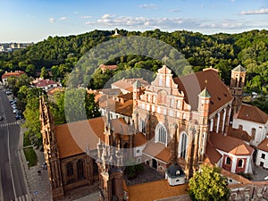 Aerial view of St. Anne`s Church and neighbouring Bernardine Church, one of the most beautiful and probably the most famous