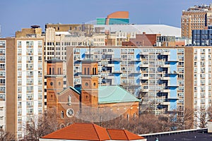 Aerial view of the St. Louis citycape with St. John Apostle and Evangelist from the Ferris Wheel