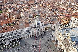 Aerial view of St Mark;s Square in Venice