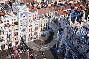 Aerial view of the St. Mark's Square in Venice