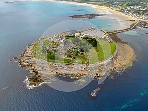 Aerial view of St Michael`s Mount