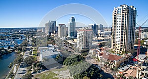 Aerial view of St Petersburg skyline, Florida