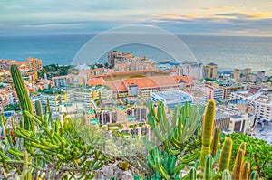 Aerial view of Stade Louis II in Monaco