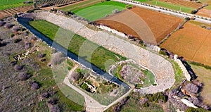 Aerial view of Stadium at Aphrodisias. Turkey