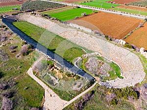 Aerial view of Stadium at Aphrodisias. Turkey