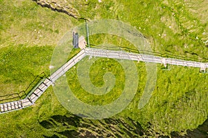 Aerial view of the stairs to the Silver Strand in County Donegal - Ireland