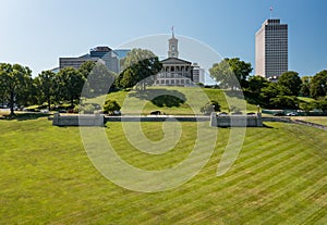 Aerial view of the State Capitol building in Nashville, Tennessee