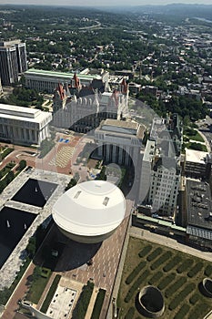 Aerial view of state legislature in Albany, New York