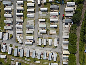 An aerial view of a static caravan park in Cornwall