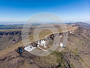 Aerial view at Steens Mountains ridge.