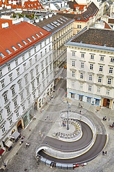 Aerial view of The Stephansplatz in Vienna, Austria. photo