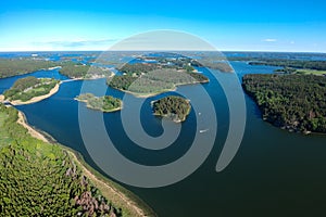 Aerial view of Stockholm archipelago in Sweden photo