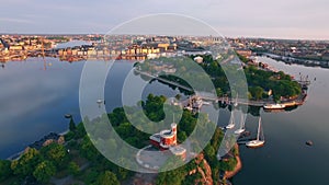 Aerial view of Stockholm city