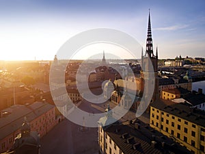 Aerial view of Stockholm City