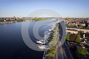 Aerial view of Stockholm City