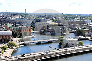Aerial view of Stockholm , Sweden
