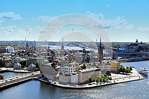 Aerial view of Stockholm , Sweden