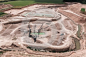 Aerial view of Stone Crushing Plant