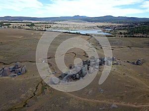 Aerial view of the stones of Tapalpa, a wide field photo