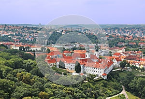 Aerial view of Strahov monastery in Prague, Czech Republic