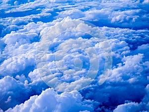 Aerial view of stratocumulus clouds in the evening