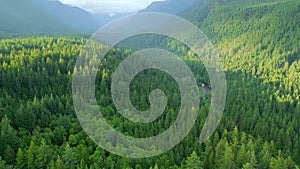 Aerial view of stunning mountain landscape. Taken near Vancouver