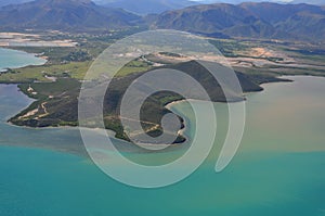 Aerial view of the stunning new caledonia lagoon photo