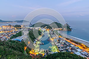 Aerial view of Suao Harbor in Yilan, Taiwan