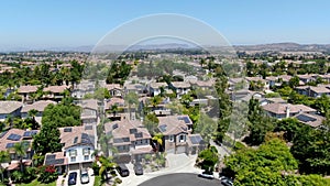 Aerial view of subdivision neighborhood with residential villas