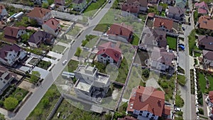 Aerial view of suburban bedroom community in Chisinau, Moldova.