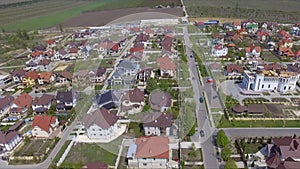 Aerial view of suburban bedroom community in Chisinau, Moldova.