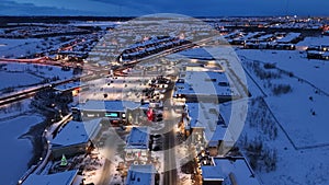 Aerial view of suburban Calgary