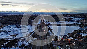 Aerial view of suburban Calgary