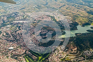 Aerial view of suburbs of Ciudad de Mexico Mexico Cit