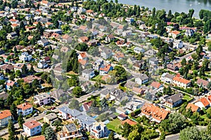 Aerial View Of Suburbs Roofs In Vienna